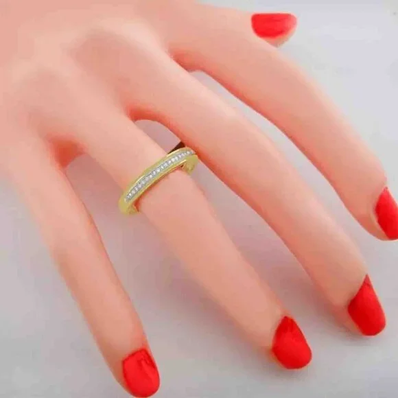 Genuine 0.23 Cts Diamond Band Ring 10k Yellow Gold